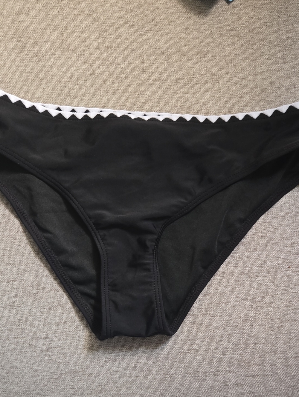Younique Black Bikini Set with White Trim - Picture 3 of 6